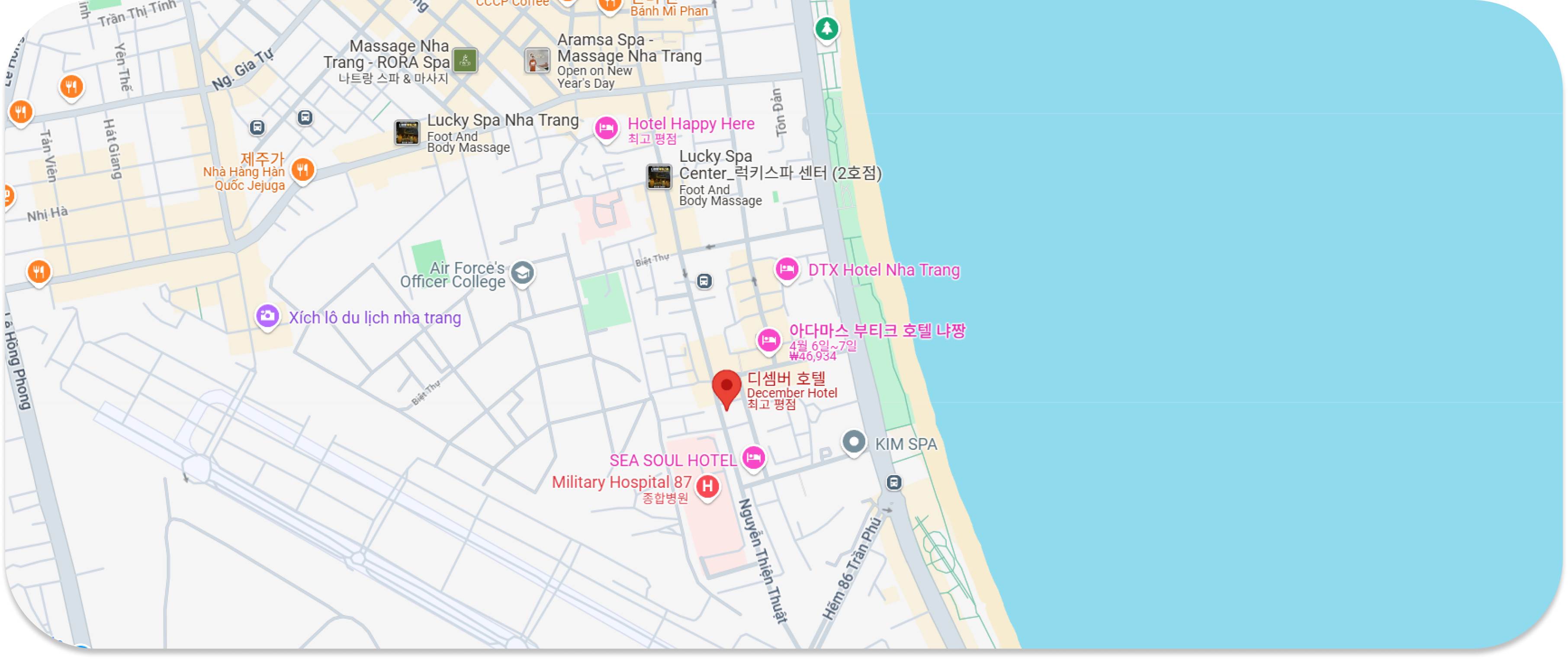 나트랑 디셈버 호텔 지도