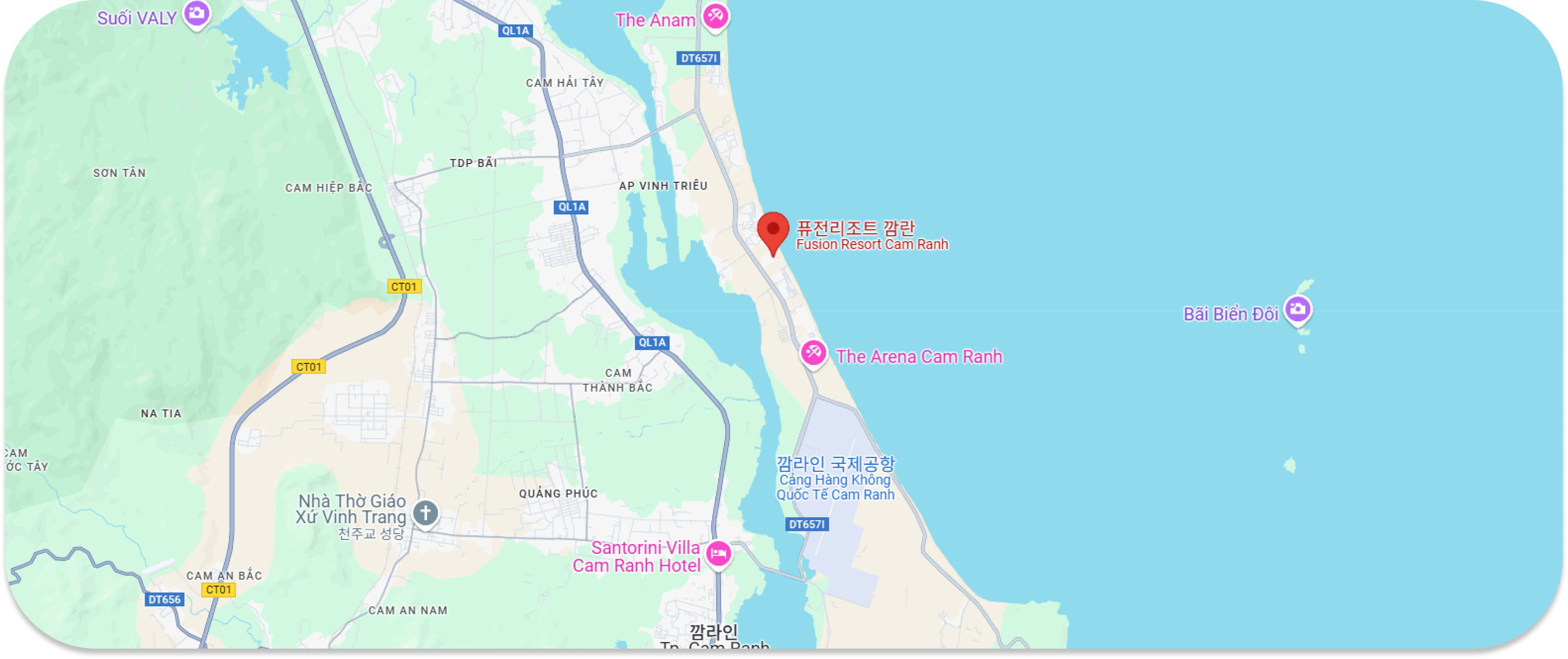 퓨전 리조트 깜 라인 지도